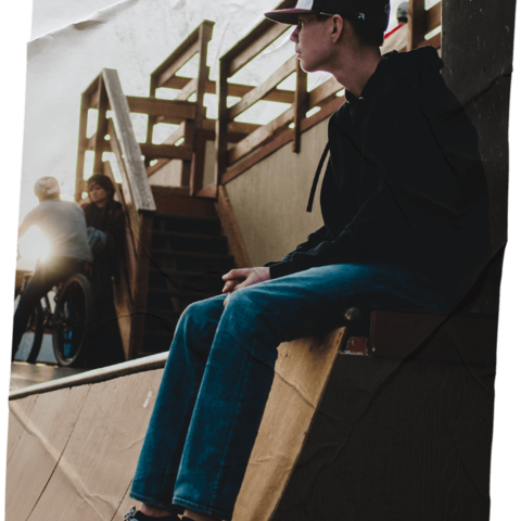 kid by himself at skatepark